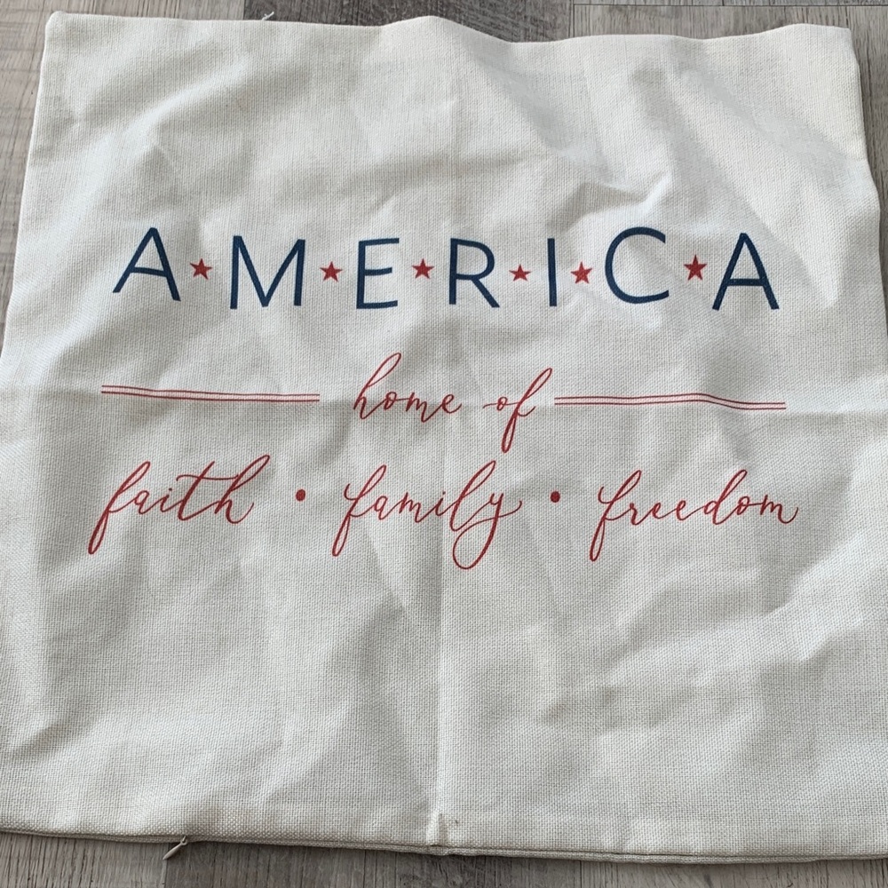 Patriotic Canvas Pillow Cover